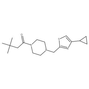 1-(4-((4-Cyclopropylthiazol-2-yl)methyl)piperazin-1-yl)-3,3-dimethylbutan-1-one Structure