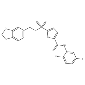 5-(N-(benzo[d][1,3]dioxol-5-ylmethyl)sulfamoyl)-N-(2,5-difluorophenyl)furan-2-carboxamide Structure