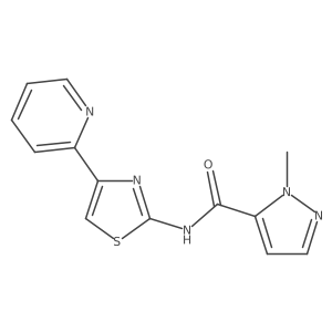 1-methyl-N-(4-(pyridin-2-yl)thiazol-2-yl)-1H-pyrazole-5-carboxamide结构式