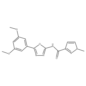 N-(5-(3,5-dimethoxyphenyl)-1,3,4-oxadiazol-2-yl)-1-methyl-1H-pyrazole-3-carboxamide结构式