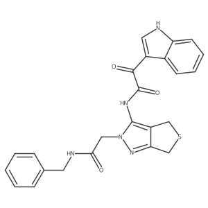 N-(2-(2-(benzylamino)-2-oxoethyl)-4,6-dihydro-2H-thieno[3,4-c]pyrazol-3-yl)-2-(1H-indol-3-yl)-2-oxoacetamide Structure