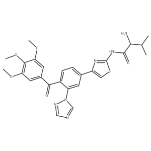 (2R)-2-amino-3-methyl-N-{4-[3-(1H-1,2,4-triazol-1-yl)-4-(3,4,5-trimethoxybenzoyl)phenyl]-1,3-thiazol-2-yl}butanamide Structure
