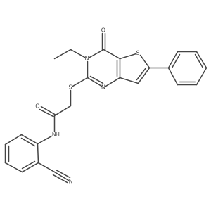 N-(2-cyanophenyl)-2-({3-ethyl-4-oxo-6-phenyl-3H,4H-thieno[3,2-d]pyrimidin-2-yl}sulfanyl)acetamide结构式
