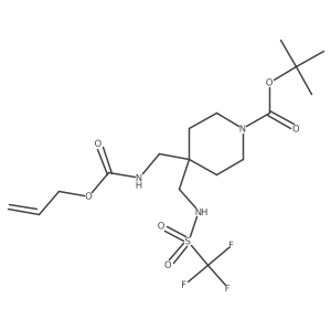 1,1-Dimethylethyl 4-[[[(2-propen-1-yloxy)carbonyl]amino]methyl]-4-[[[(trifluoromethyl)sulfonyl]amino]methyl]-1-piperidinecarboxylate结构式