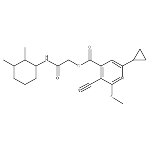 [(2,3-Dimethylcyclohexyl)carbamoyl]methyl 3-cyano-6-cyclopropyl-2-(methylsulfanyl)pyridine-4-carboxylate结构式