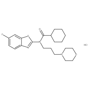 N-(6-fluorobenzo[d]thiazol-2-yl)-N-(3-morpholinopropyl)cyclohexanecarboxamide hydrochloride结构式