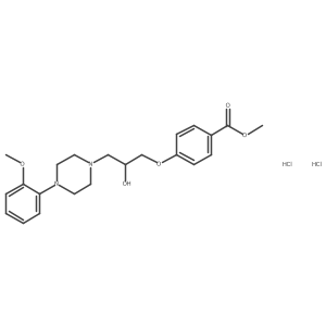 methyl 4-[2-hydroxy-3-[4-(2-methoxyphenyl)piperazin-1-yl]propoxy]benzoate;dihydrochloride结构式