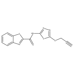N-(5-(prop-2-yn-1-ylthio)-1,3,4-thiadiazol-2-yl)benzo[d]thiazole-2-carboxamide结构式