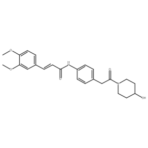 (2E)-3-(3,4-dimethoxyphenyl)-N-{4-[2-(4-hydroxypiperidin-1-yl)-2-oxoethyl]phenyl}prop-2-enamide Structure