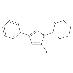5-iodo-3-phenyl-1-(tetrahydro-2H-pyran-2-yl)-1H-Pyrazole结构式