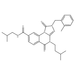 N-isobutyl-2-(2-methylbenzyl)-4-(3-methylbutyl)-1,5-dioxo-1,2,4,5-tetrahydro[1,2,4]triazolo[4,3-a]quinazoline-8-carboxamide结构式