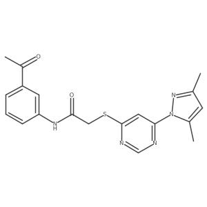 N-(3-acetylphenyl)-2-((6-(3,5-dimethyl-1H-pyrazol-1-yl)pyrimidin-4-yl)thio)acetamide Structure
