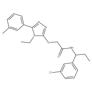 Acetamide, N-[1-(3-chlorophenyl)propyl]-2-[[4-ethyl-5-(3-methylphenyl)-4H-1,2,4-triazol-3-yl]thio]-结构式