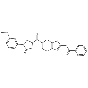 N-(5-(1-(3-methoxyphenyl)-5-oxopyrrolidine-3-carbonyl)-4,5,6,7-tetrahydrothiazolo[5,4-c]pyridin-2-yl)pyrazine-2-carboxamide Structure