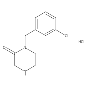 1-[(3-Chlorophenyl)methyl]piperazin-2-one hydrochloride结构式