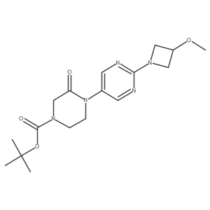 Tert-butyl 4-(2-(3-methoxyazetidin-1-yl)pyrimidin-5-yl)-3-oxopiperazine-1-carboxylate Structure