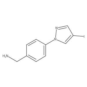 [4-(4-iodo-1H-pyrazol-1-yl)phenyl]methanamine结构式