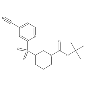 tert-Butyl 3-((4-cyanopyridin-2-yl)sulfonyl)piperidine-1-carboxylate结构式