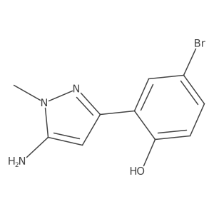 2-(5-amino-1-methyl-1H-pyrazol-3-yl)-4-bromophenol结构式