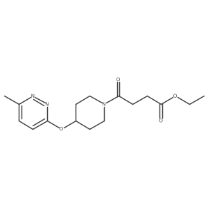 Ethyl 4-(4-((6-methylpyridazin-3-yl)oxy)piperidin-1-yl)-4-oxobutanoate结构式