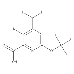 4-(Difluoromethyl)-3-iodo-6-(trifluoromethoxy)picolinic acid结构式