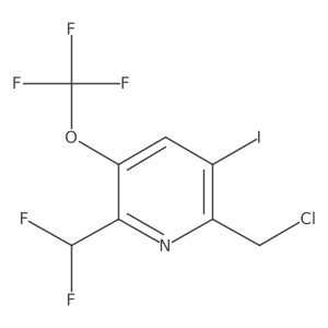 2-(Chloromethyl)-6-(difluoromethyl)-3-iodo-5-(trifluoromethoxy)pyridine Structure