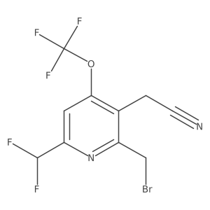 2-(Bromomethyl)-6-(difluoromethyl)-4-(trifluoromethoxy)pyridine-3-acetonitrile Structure