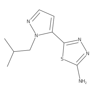 5-[1-(2-methylpropyl)-1H-pyrazol-5-yl]-1,3,4-thiadiazol-2-amine结构式