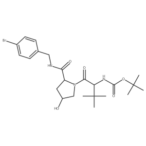 tert-butyl ((S)-1-((2S,4R)-2-((4-bromobenzyl)carbamoyl)-4-hydroxypyrrolidin-1-yl)-3,3-dimethyl-1-oxobutan-2-yl)carbamate结构式