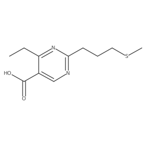 4-Ethyl-2-[3-(methylsulfanyl)propyl]pyrimidine-5-carboxylic acid结构式