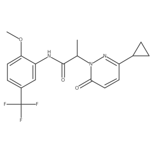 2-(3-cyclopropyl-6-oxopyridazin-1(6H)-yl)-N-(2-methoxy-5-(trifluoromethyl)phenyl)propanamide Structure