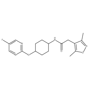 2-(3,5-dimethylisoxazol-4-yl)-N-((1r,4r)-4-((5-fluoropyrimidin-2-yl)oxy)cyclohexyl)acetamide Structure