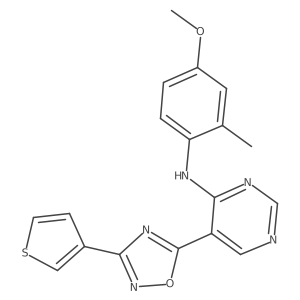 N-(4-methoxy-2-methylphenyl)-5-(3-(thiophen-3-yl)-1,2,4-oxadiazol-5-yl)pyrimidin-4-amine Structure