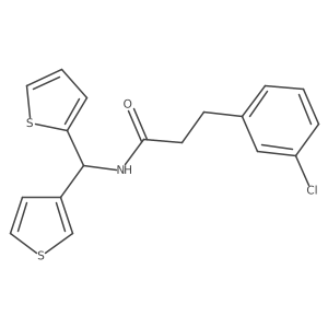 3-(3-chlorophenyl)-N-(thiophen-2-yl(thiophen-3-yl)methyl)propanamide Structure