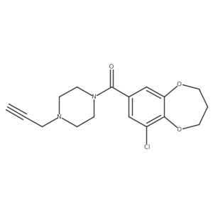 1-(9-chloro-3,4-dihydro-2H-1,5-benzodioxepine-7-carbonyl)-4-(prop-2-yn-1-yl)piperazine Structure