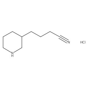 4-(Piperidin-3-yl)butanenitrile hydrochloride结构式