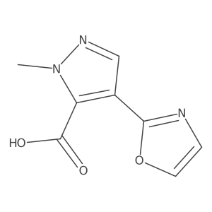 2-Methyl-4-(1,3-oxazol-2-yl)pyrazole-3-carboxylic acid结构式