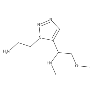 2-{5-[2-methoxy-1-(methylamino)ethyl]-1H-1,2,3-triazol-1-yl}ethan-1-amine结构式