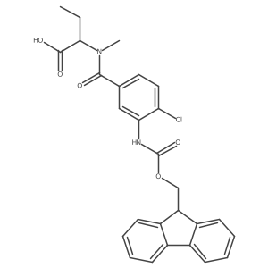 2-{1-[4-chloro-3-({[(9H-fluoren-9-yl)methoxy]carbonyl}amino)phenyl]-N-methylformamido}butanoic acid Structure