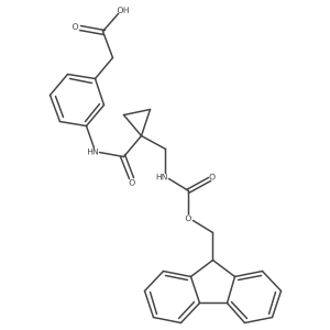 2-(3-{1-[({[(9H-fluoren-9-yl)methoxy]carbonyl}amino)methyl]cyclopropaneamido}phenyl)acetic acid Structure