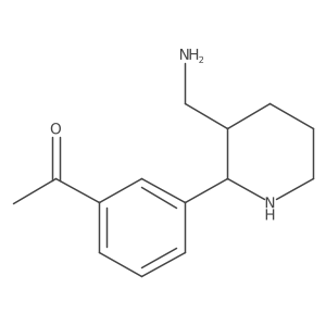 1-{3-[3-(Aminomethyl)piperidin-2-yl]phenyl}ethan-1-one结构式