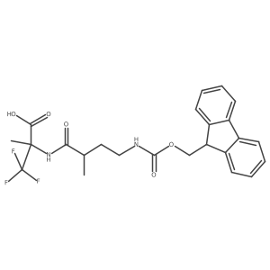 2-[4-({[(9H-fluoren-9-yl)methoxy]carbonyl}amino)-2-methylbutanamido]-3,3,3-trifluoro-2-methylpropanoic acid结构式