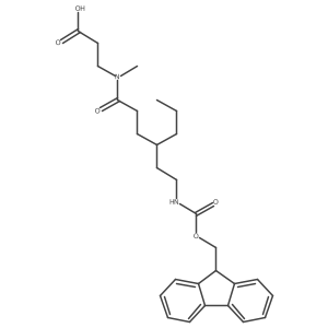 3-{4-[2-({[(9H-fluoren-9-yl)methoxy]carbonyl}amino)ethyl]-N-methylheptanamido}propanoic acid结构式