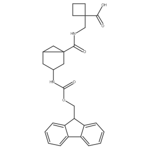 1-({[3-({[(9H-fluoren-9-yl)methoxy]carbonyl}amino)bicyclo[3.1.0]hexan-1-yl]formamido}methyl)cyclobutane-1-carboxylic acid Structure