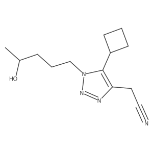 2-[5-cyclobutyl-1-(4-hydroxypentyl)-1H-1,2,3-triazol-4-yl]acetonitrile结构式