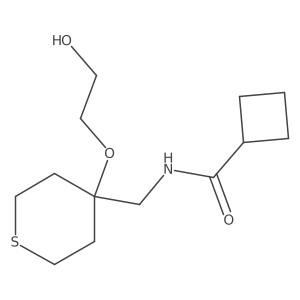 N-((4-(2-hydroxyethoxy)tetrahydro-2H-thiopyran-4-yl)methyl)cyclobutanecarboxamide Structure