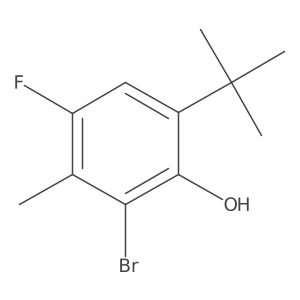 2-Bromo-6-(tert-butyl)-4-fluoro-3-methylphenol结构式