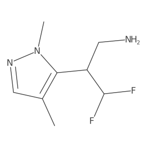 2-(1,4-dimethyl-1H-pyrazol-5-yl)-3,3-difluoropropan-1-amine Structure
