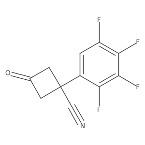 3-Oxo-1-(2,3,4,5-tetrafluorophenyl)cyclobutane-1-carbonitrile结构式