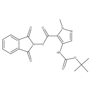 1,3-dioxo-2,3-dihydro-1H-isoindol-2-yl 4-{[(tert-butoxy)carbonyl]amino}-1-methyl-1H-pyrazole-5-carboxylate结构式